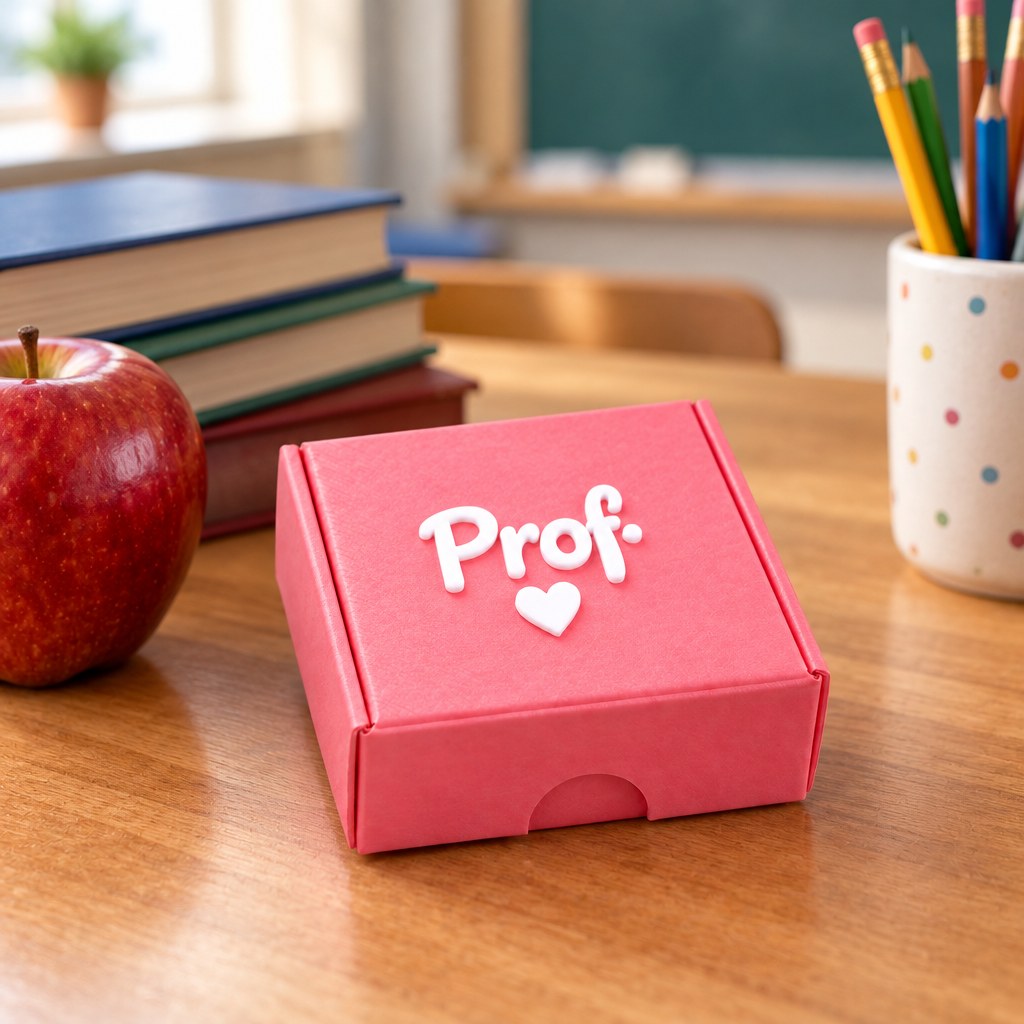 Na mesa da professora
